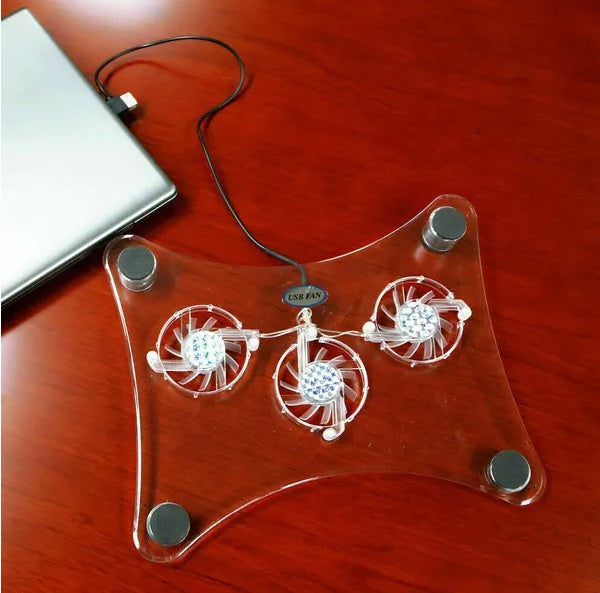 3 Fans USB Cooler Pad Stand with LED Light for Laptops