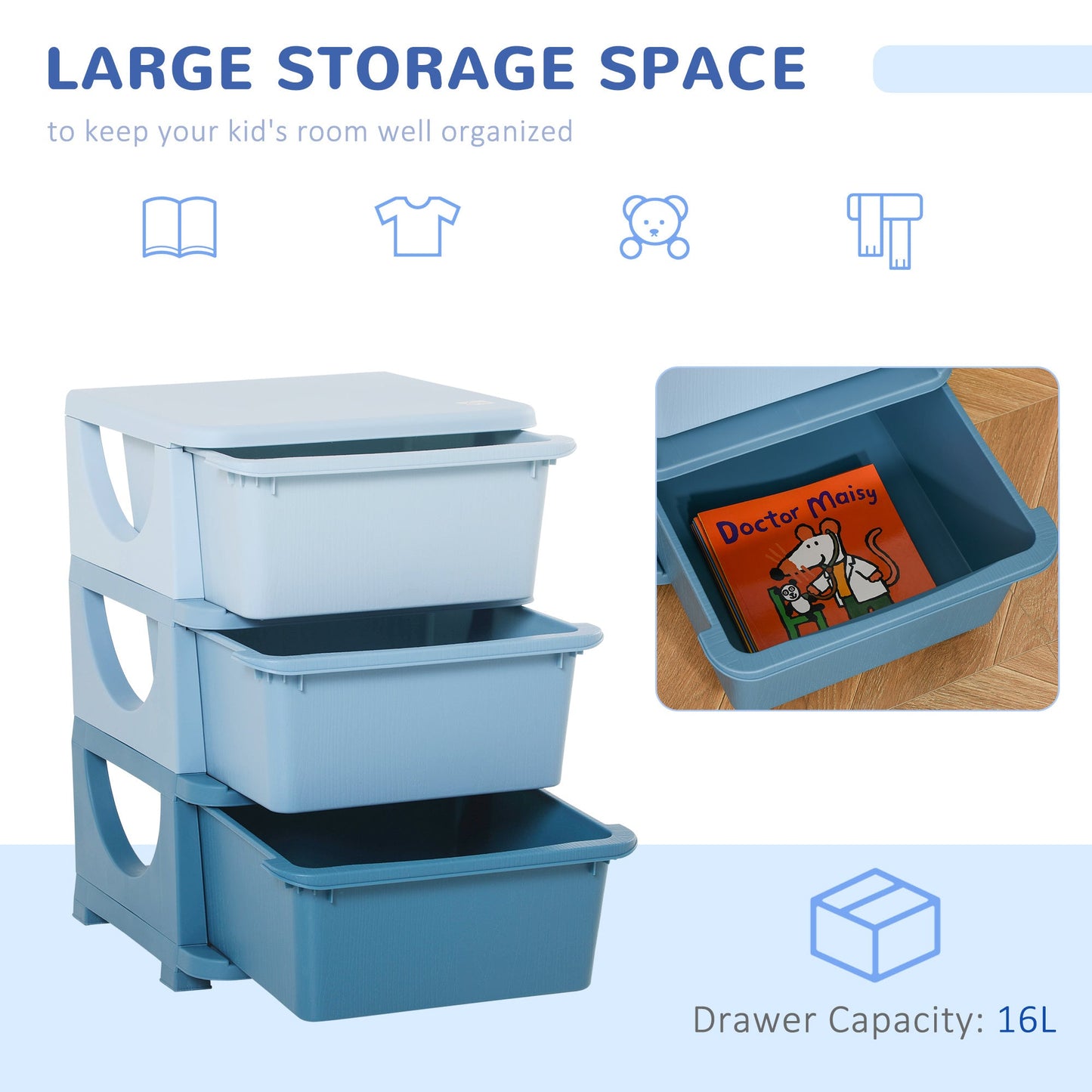 3 Tier Kids Toy Storage
