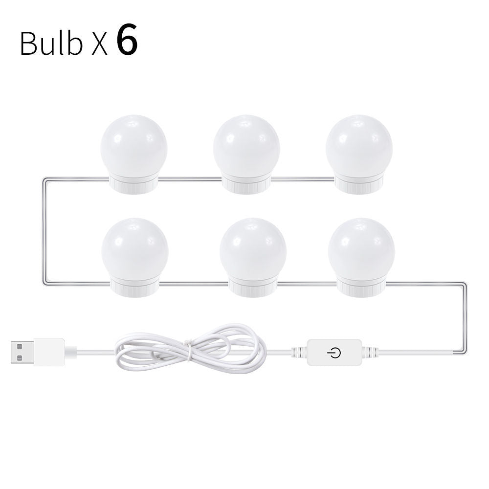 USB Touch Switch LED Mirror Light Bulb - Dimmable & Durable