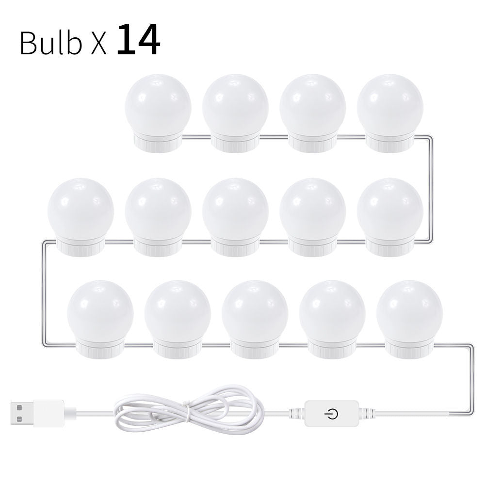 USB Touch Switch LED Mirror Light Bulb - Dimmable & Durable