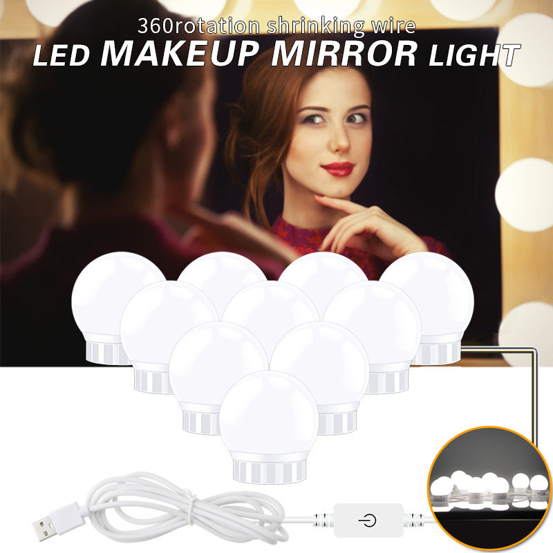 USB Touch Switch LED Mirror Light Bulb - Dimmable & Durable