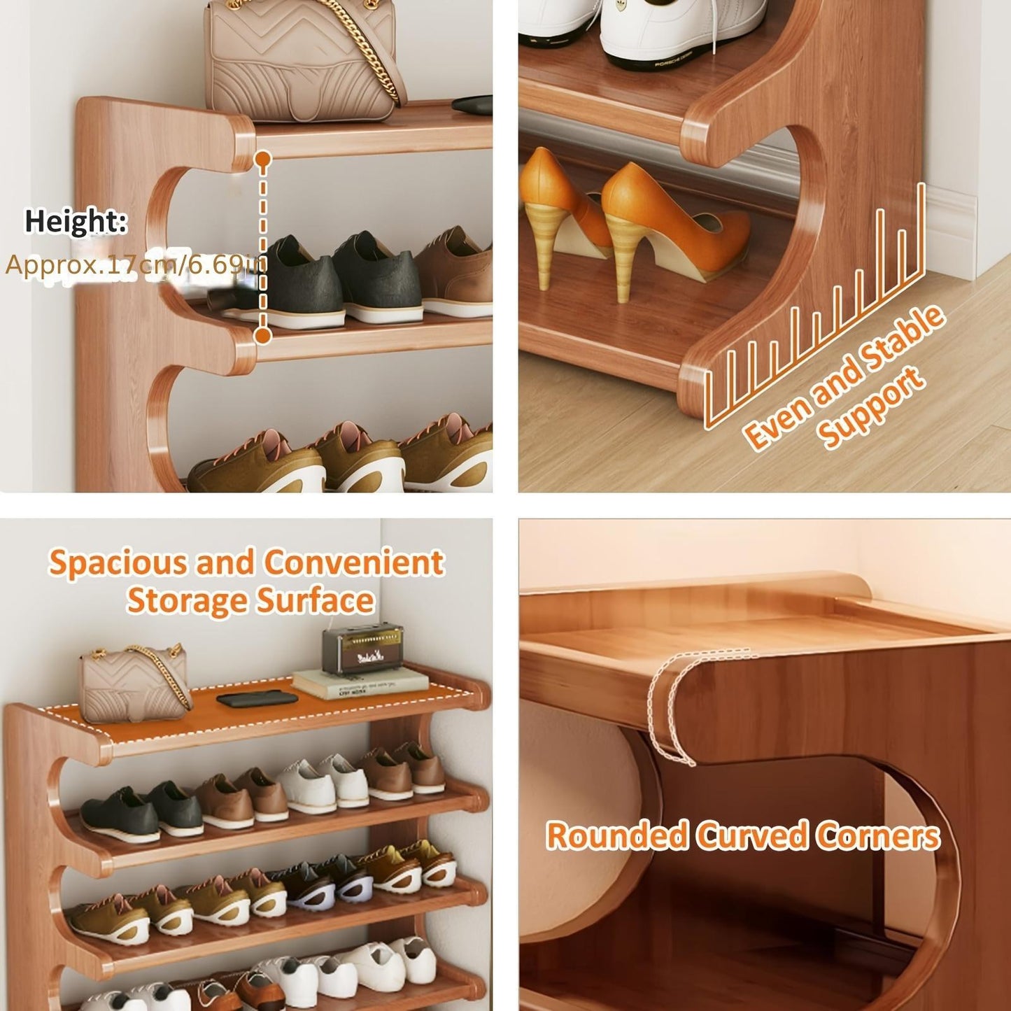 Four-layer Wooden Shoe Rack