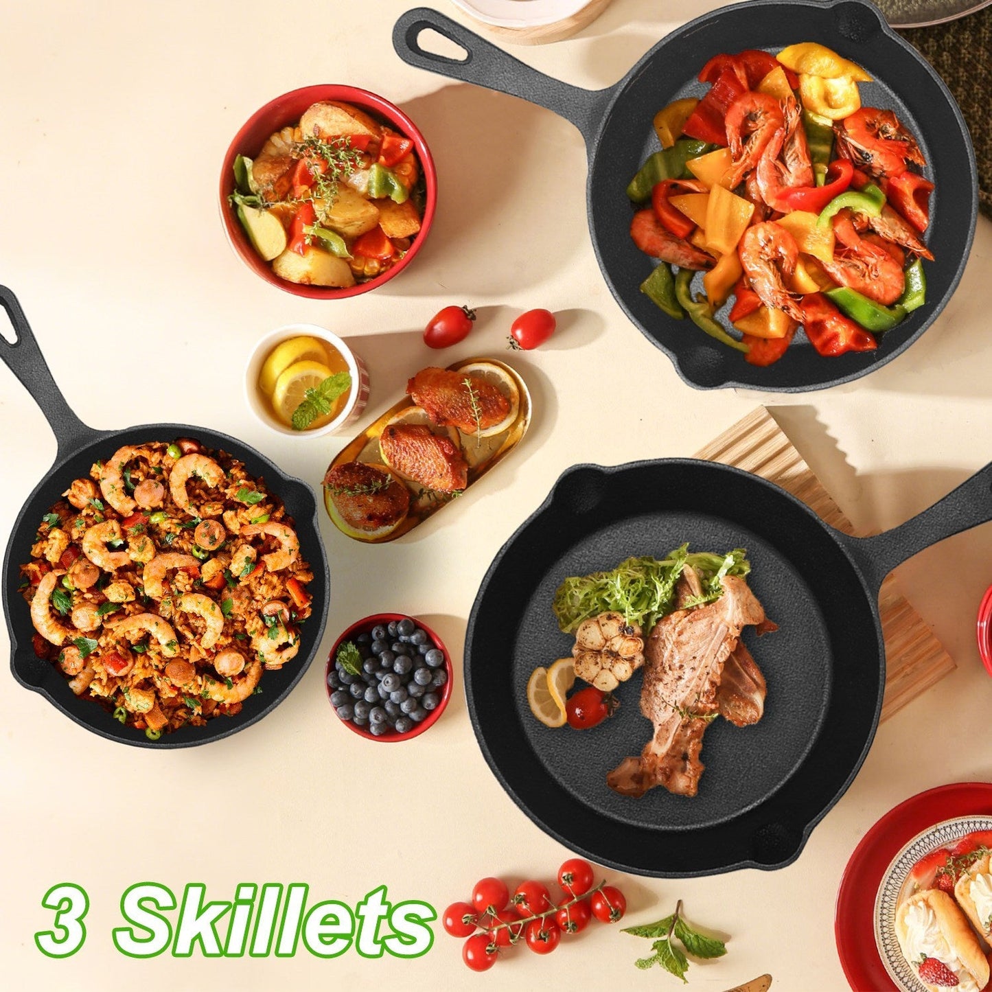 Pre-Seasoned Cast Iron Skillets