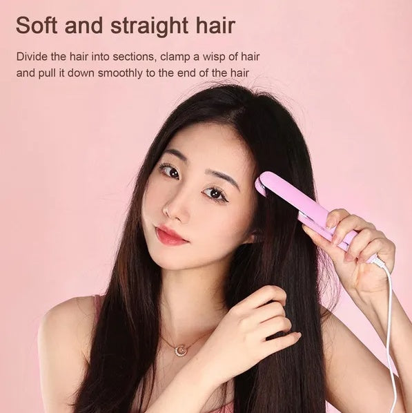 Mini Portable Hair Iron Curler | Ceramic Straightener