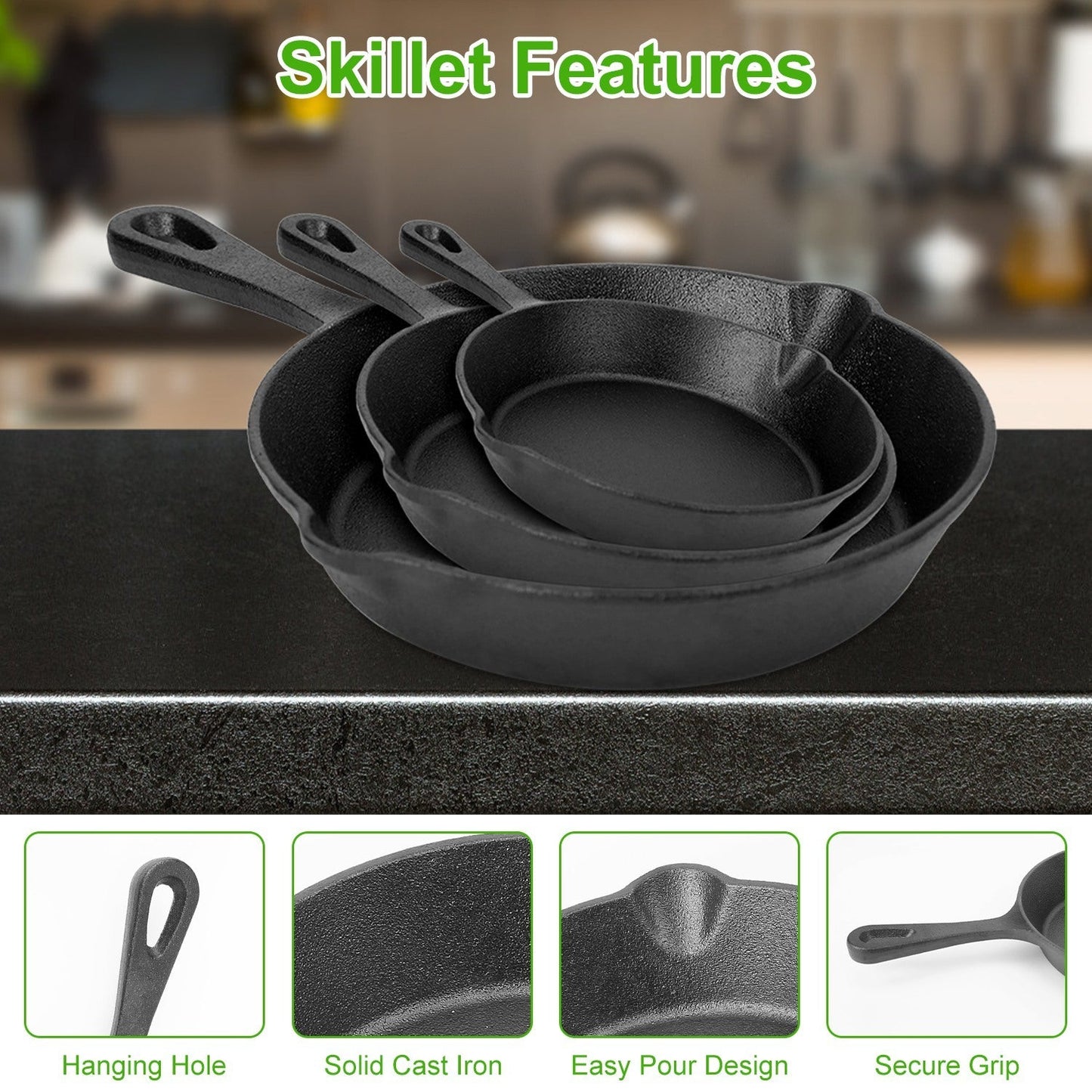 Pre-Seasoned Cast Iron Skillets