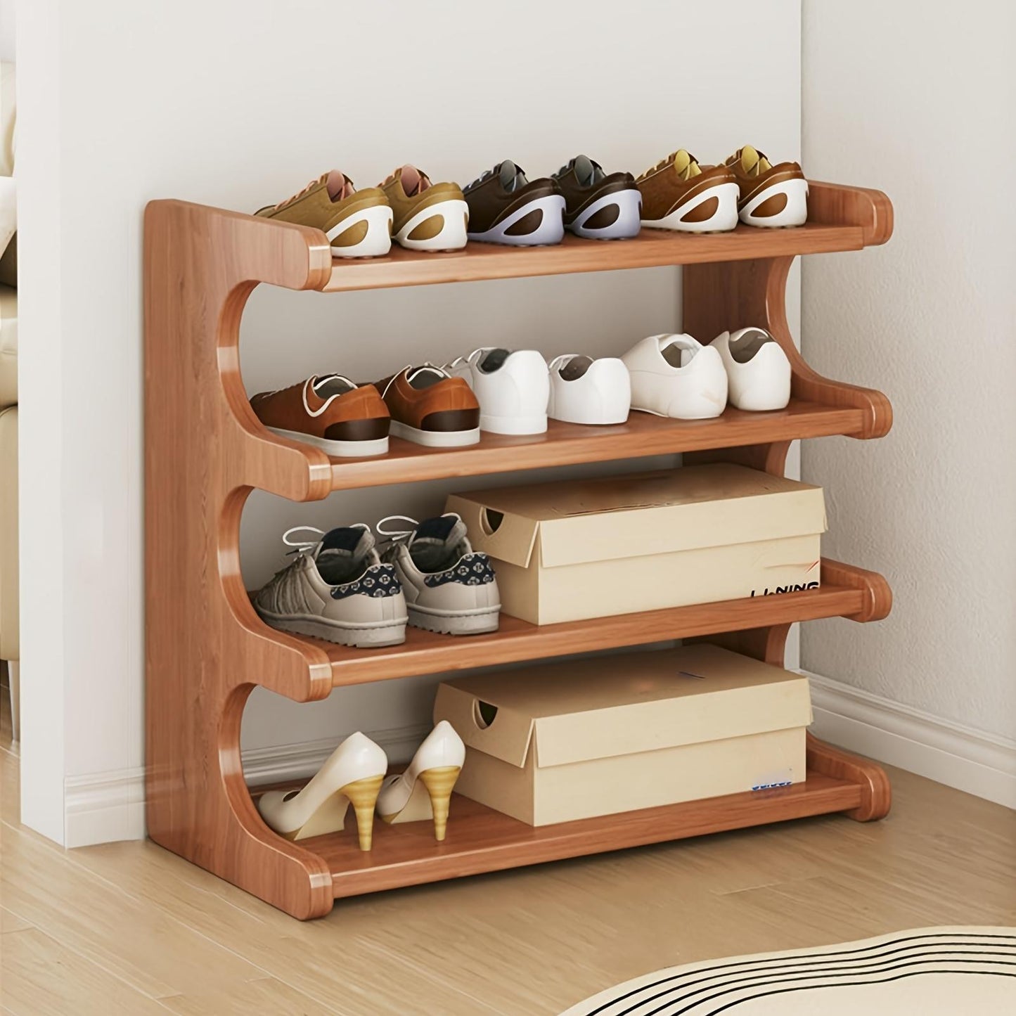 Four-layer Wooden Shoe Rack