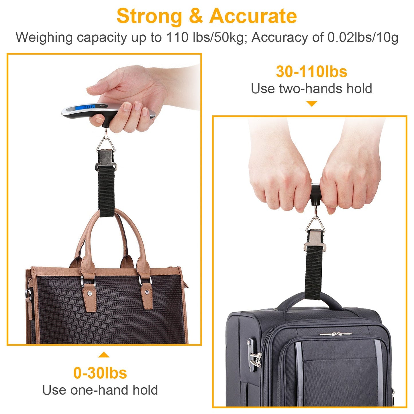 Portable Digital Luggage Scale 50kg - Travel Essential