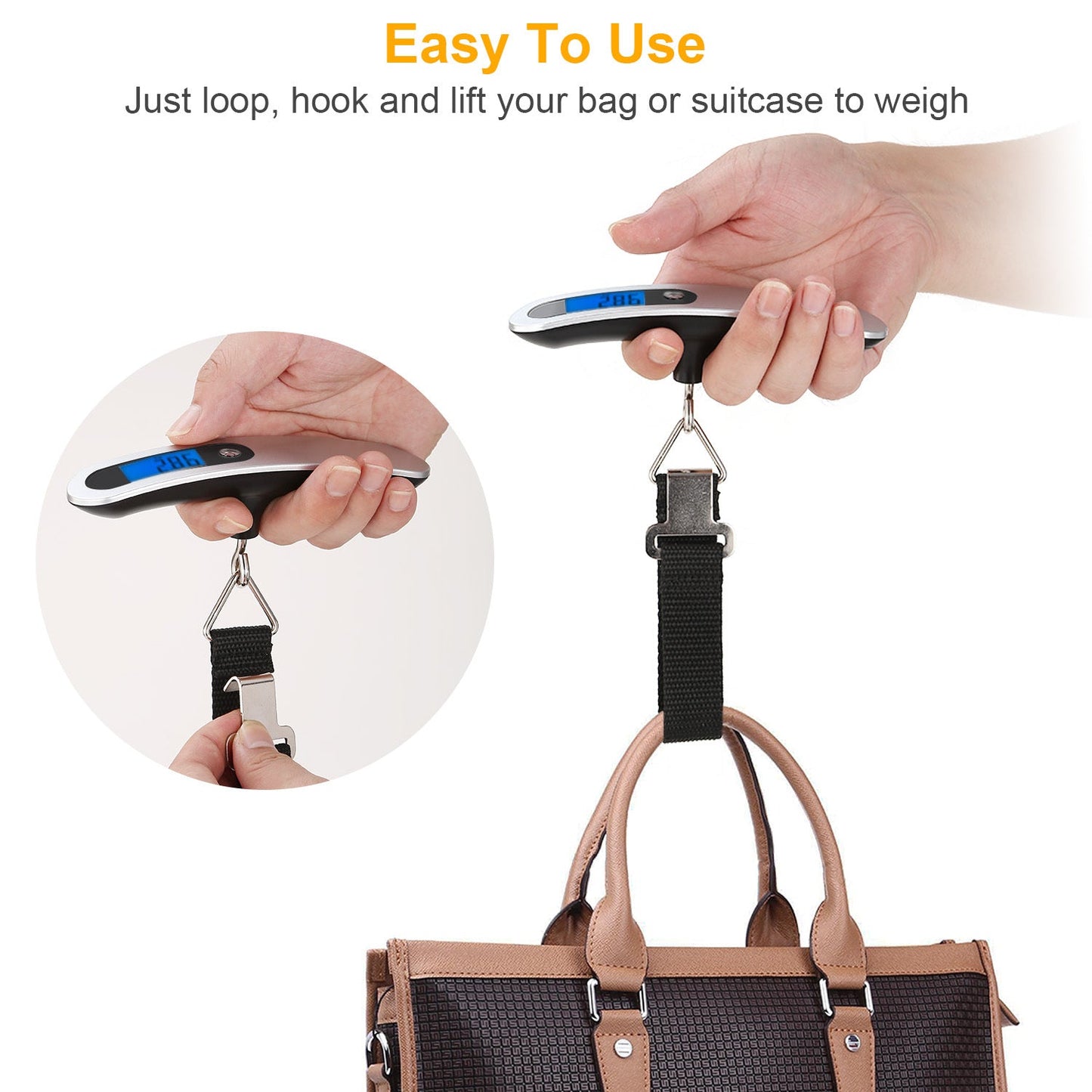 Portable Digital Luggage Scale 50kg - Travel Essential