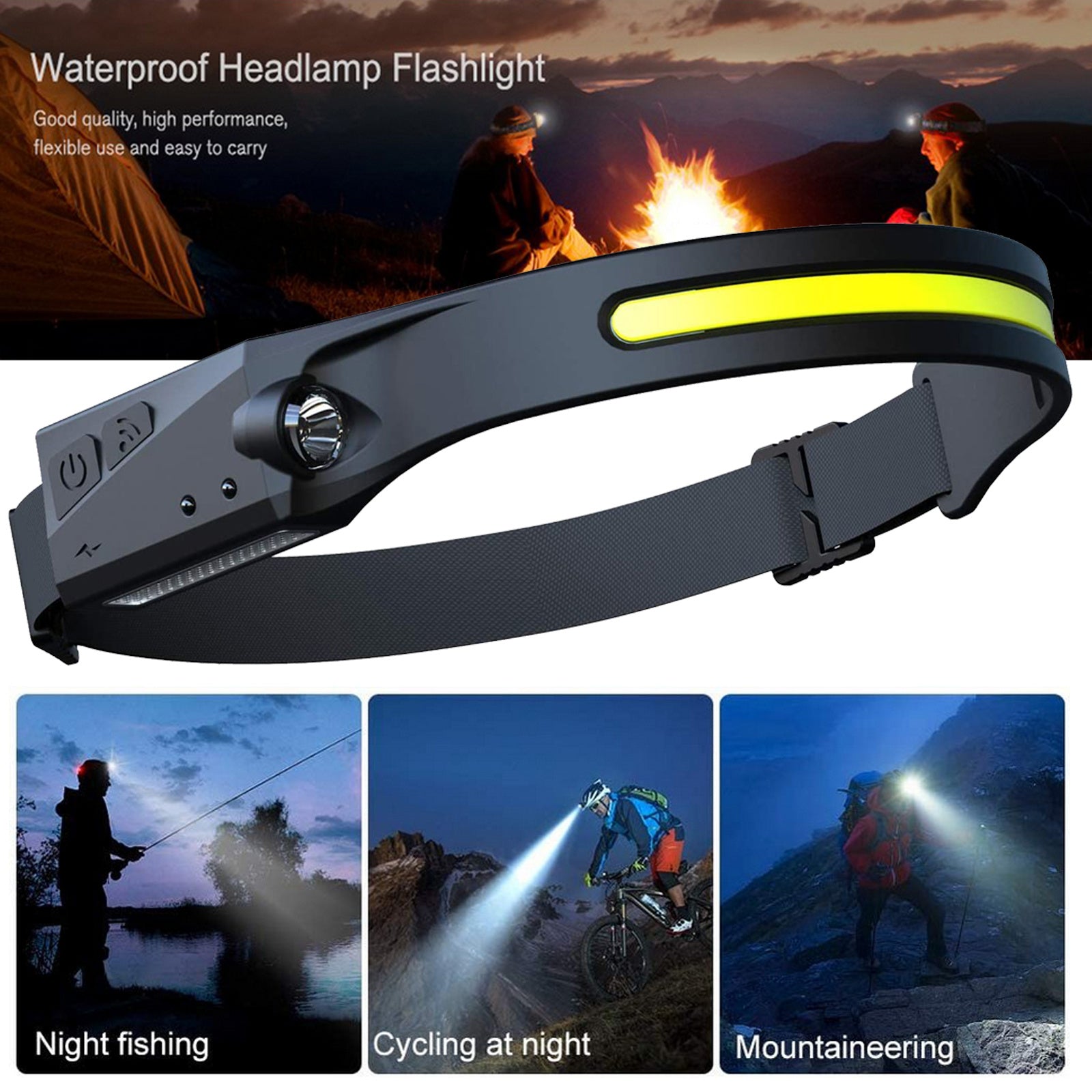 COB LED Induction Headlamp