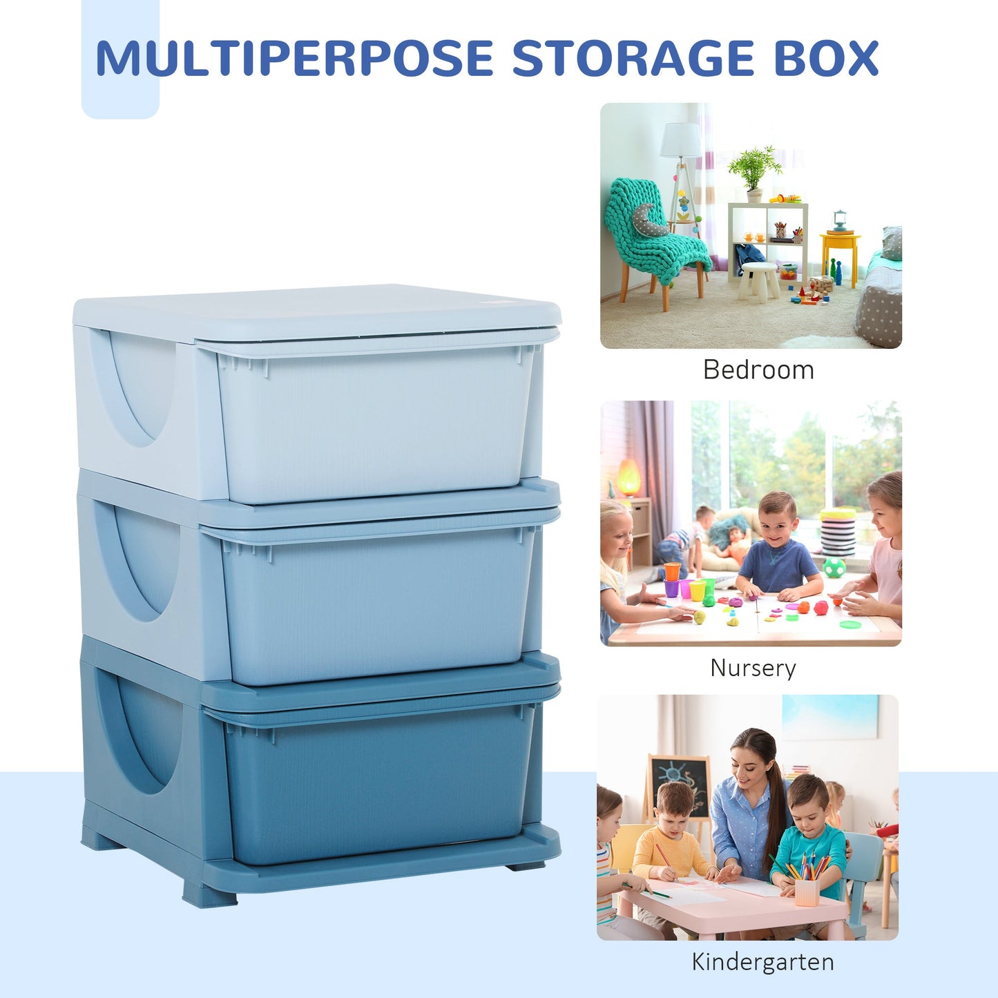 3 Tier Kids Toy Storage