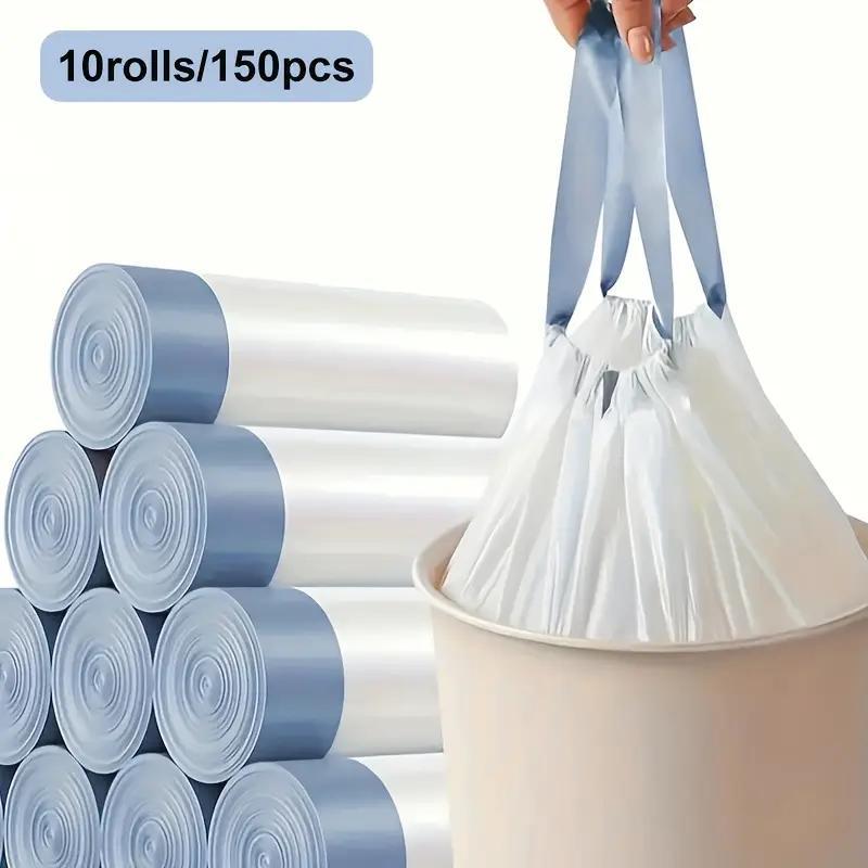 150pcs Thick Leakproof Drawstring Garbage Bags