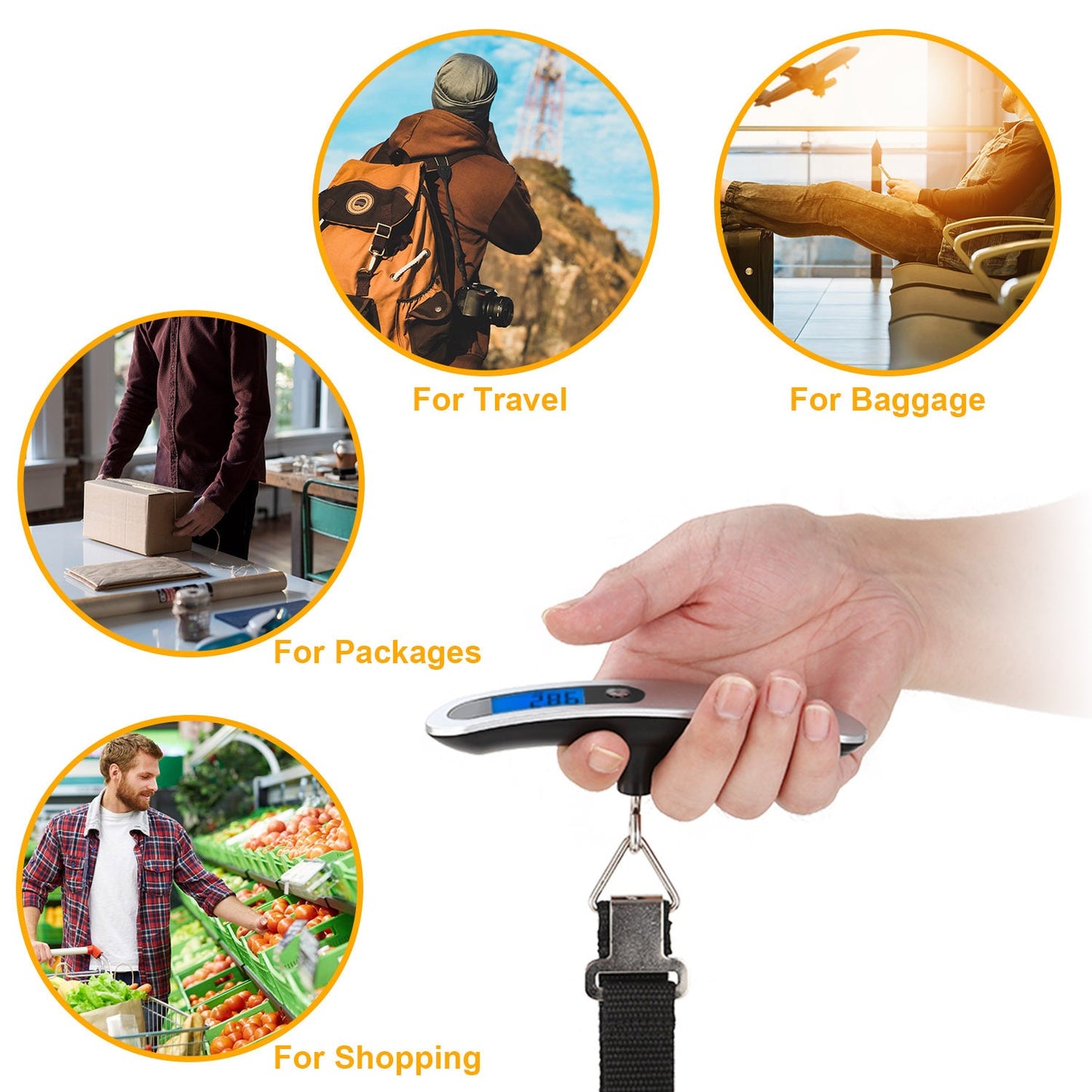 Portable Digital Luggage Scale 50kg - Travel Essential