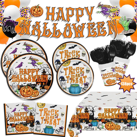 Vintage Halloween Paper Plates and Napkins