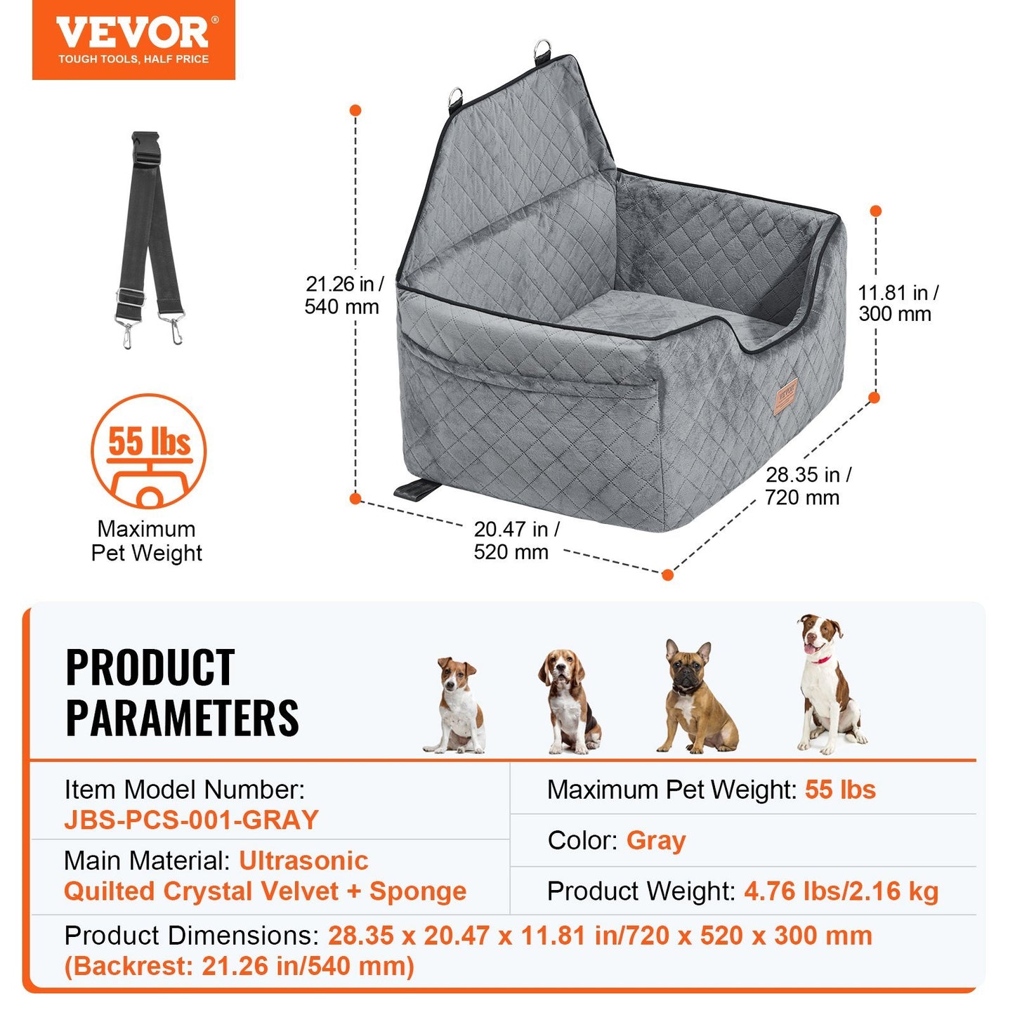 Pet Car Seat for Medium Large Dog