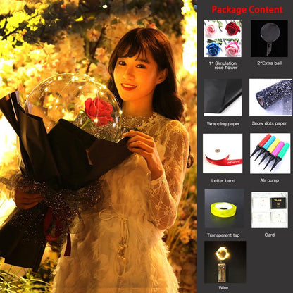 LED Luminous Balloon Rose Bouquet - Perfect for Gifts