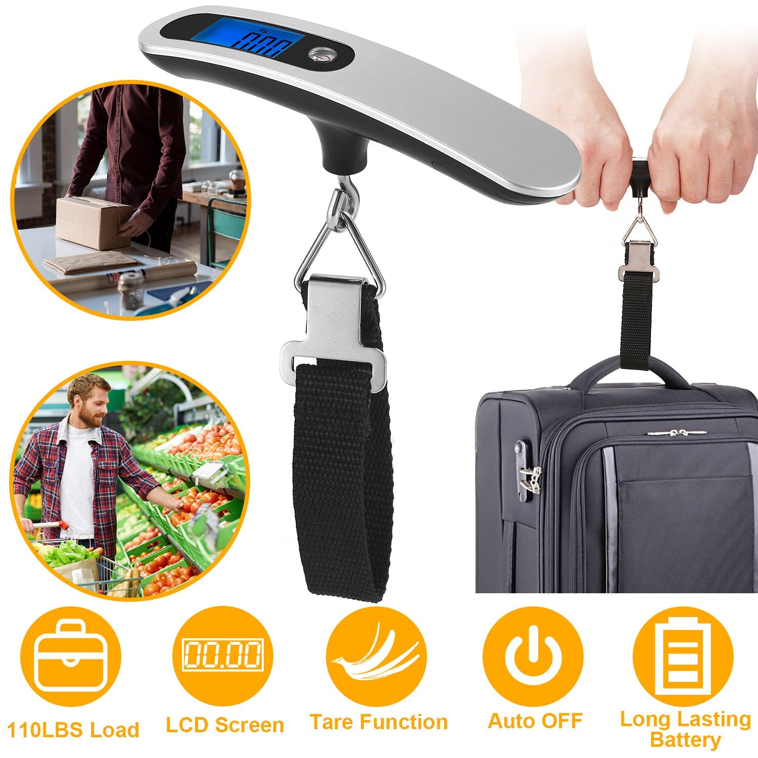 Portable Digital Luggage Scale 50kg - Travel Essential